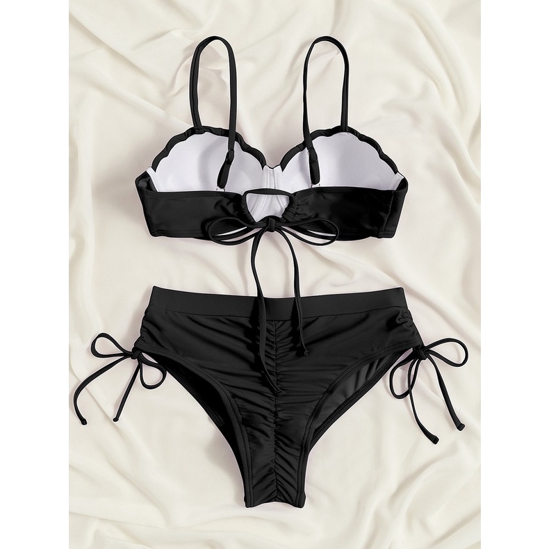 Mới Bộ Đồ Bơi Hai Mảnh Màu Trơn Kiểu Nàng Tiên Cá Quyến Rũ