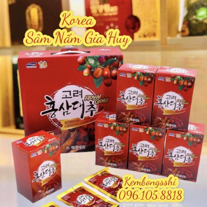 Nước hồng sâm táo đỏ Hàn Quốc, hộp 30 gói*70ml