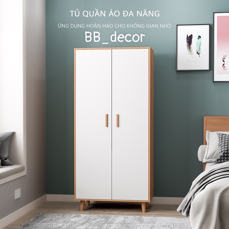 Tủ Quần Áo Tủ Gỗ Đa Năng Có Kệ Chất Liệu Gỗ MDF Phong Cách Hiện Đại - H9