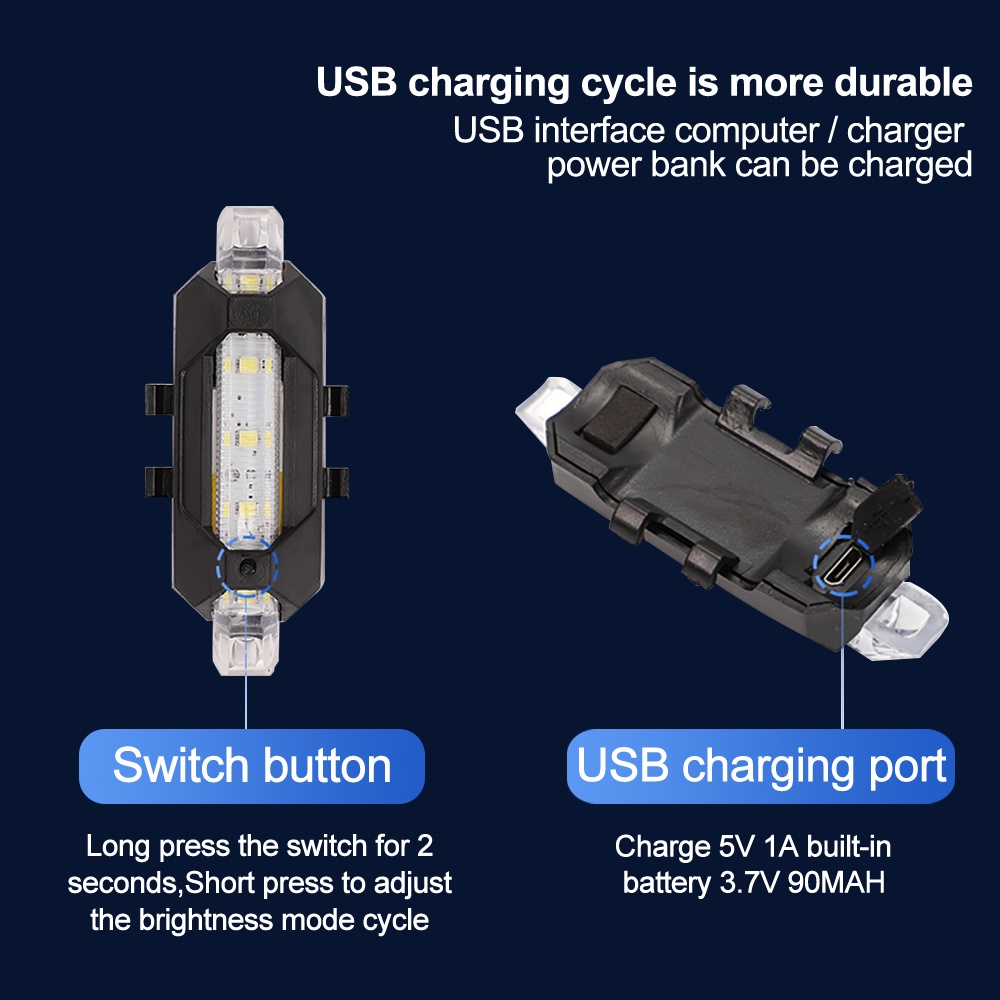 Đèn LED Tín Hiệu Không Dây Mini Cho Xe Đạp / Xe Máy / Scooter