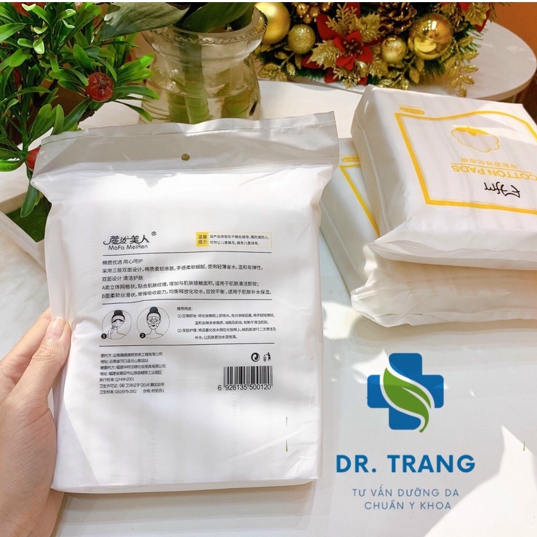 Bông tẩy trang 3 lớp - bông tẩy trang 222 miếng cotton pads mofa meiren