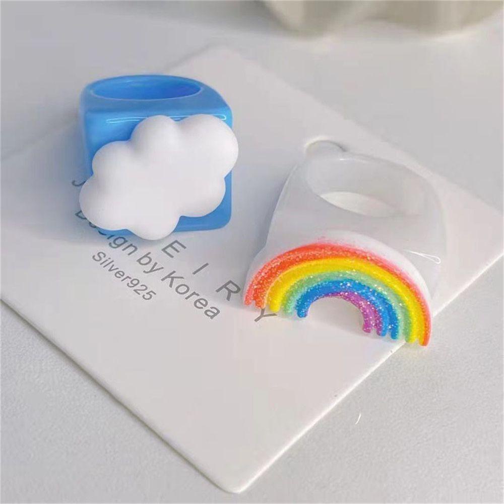 Nhẫn Resin Acrylic Họa Tiết Rùa Hoạt Hình Nhiều Màu Thời Trang Mùa Hè Cho Nam Và Nữ