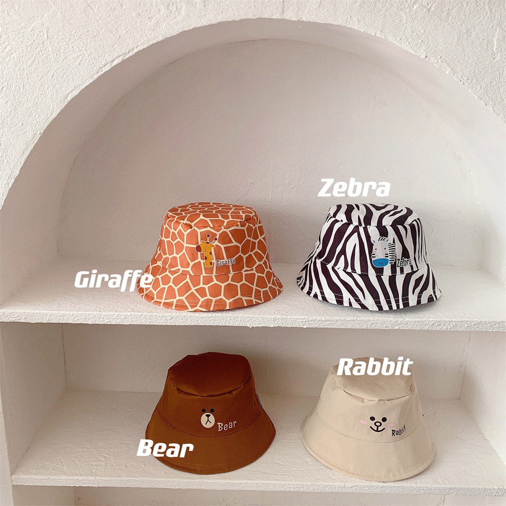 Mũ vành, Nón Bucket họa tiết hoạt hình đáng yêu cho bé trai bé gái Bunny Baby