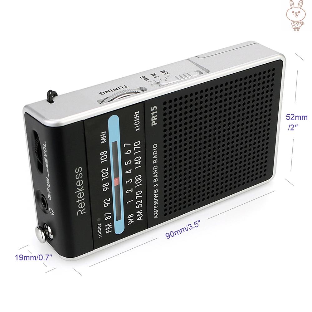 Radio Mini Bỏ Túi Retekess Pr15 Fm / Am / Wb