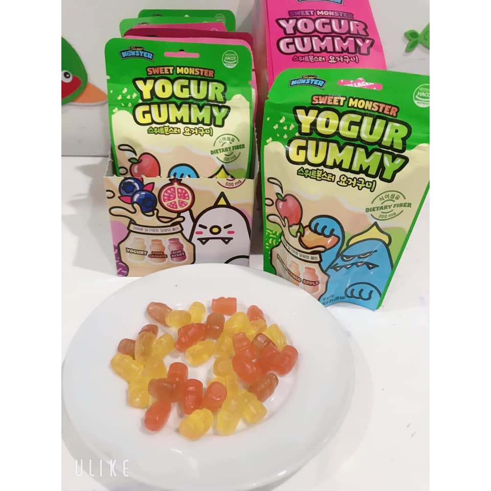 Kẹo Gummy sữa chua bổ sung chất xơ và colagen Sweet Monster