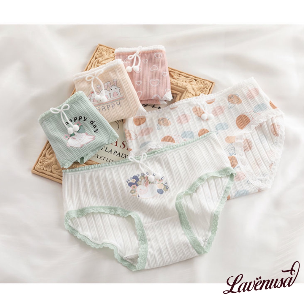 Quần lót cotton nữ mềm mịn thoáng khí hình thú dễ thương LAVENUSA QL92