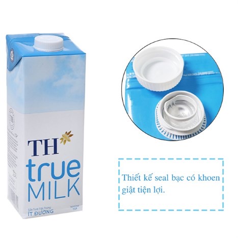 Sữa tươi tiệt trùng ít đường TH true MILK hộp 1 lít