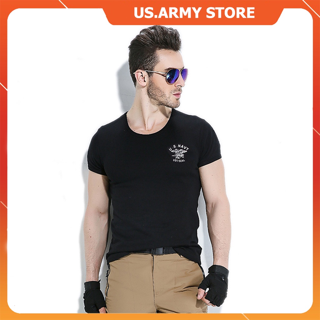 Áo Thun Nam Lính Mỹ US ARMY - Áo Phông Nam cotton Quân Đội Mềm Mịn Thoáng Mát Dáng Ôm Body