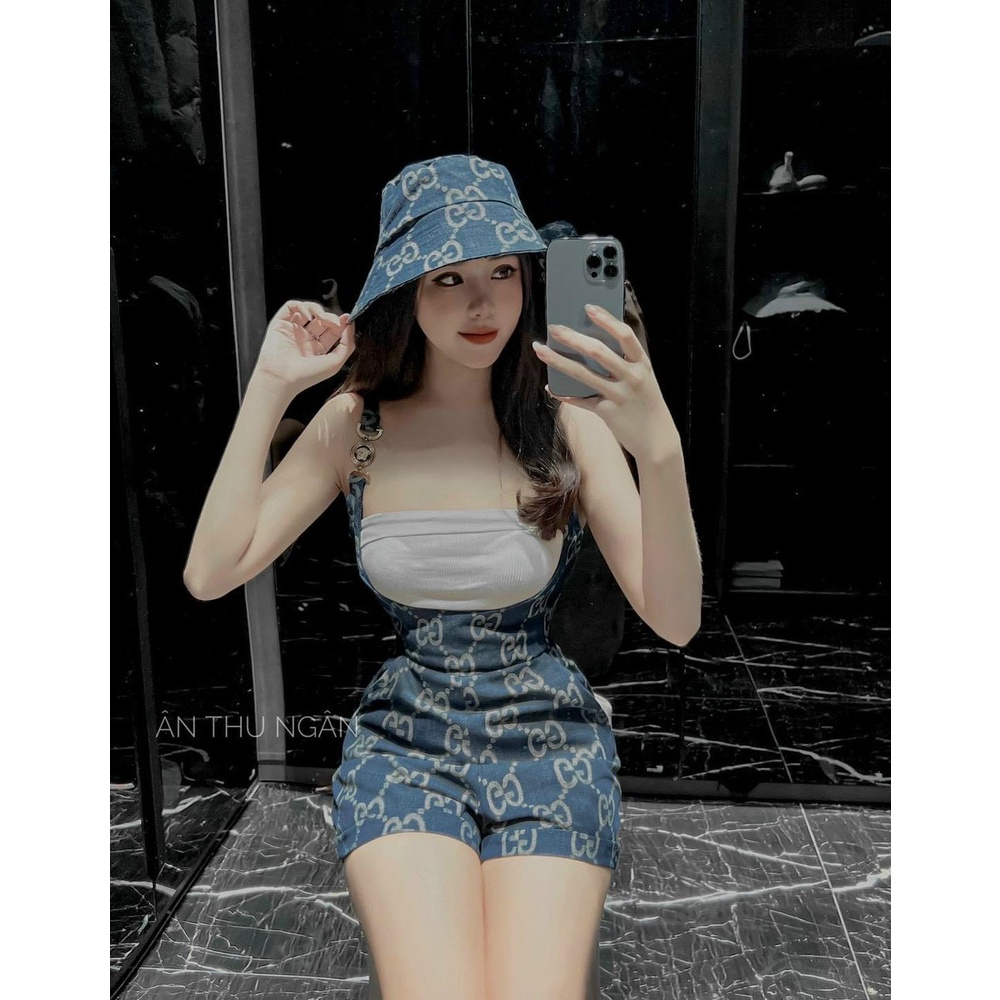 Sét áo ống phối yếm quần dễ thương (không kèm nón)