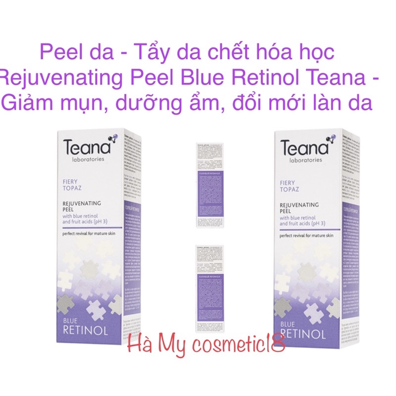 Peel da - Tẩy da chết hóa học Rejuvenating Peel Blue Retinol Teana - Giảm mụn, dưỡng ẩm, đổi mới làn da
