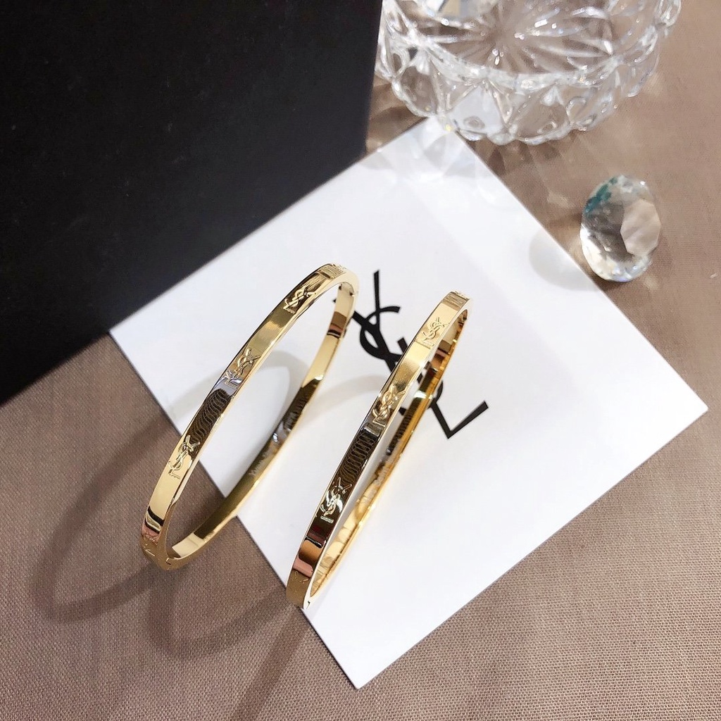 YSL Vòng tay thép titan thiết kế thanh lịch thời trang Hàn Quốc cho nữ