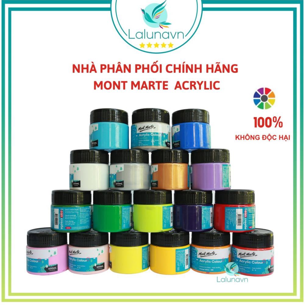 Lalunavn Màu acrylic 3D Mont Marte cao cấp của ÚC 100ml,vẽ giầy, áo,tranh tường