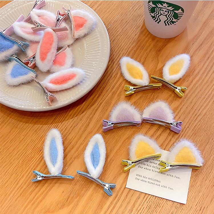 Kẹp tóc hình tai mèo phối lông dễ thương thời trang cho bé gái KT34