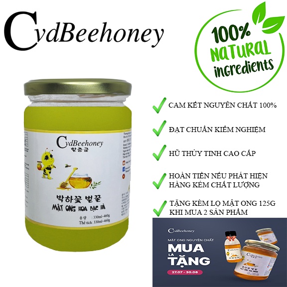 Mật Ong Nguyên Chất Hoa Bạc Hà Cao Cấp 330ml (460g) Cvdbeehoney - Premium Mint Flower Honey