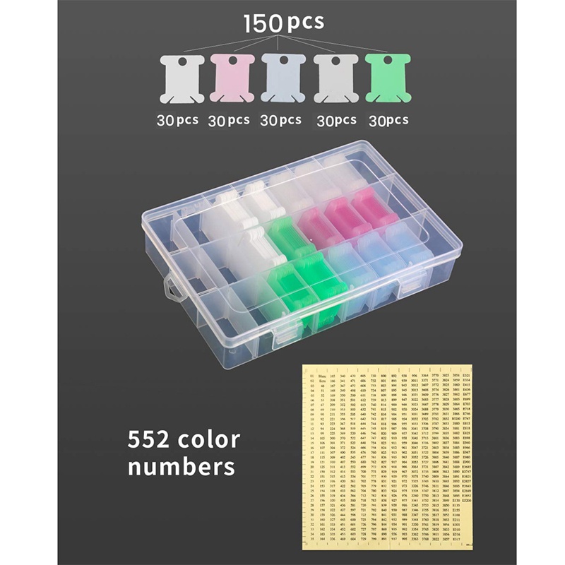 Hộp 152 Cuộn Chỉ Thêu Chữ Thập Kèm Hộp Đựng Tiện Lợi
