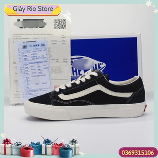 Giày thể thao sneaker van vault , Old Skool low đen mũi nỉ cao cấp full box. ny. -Rio