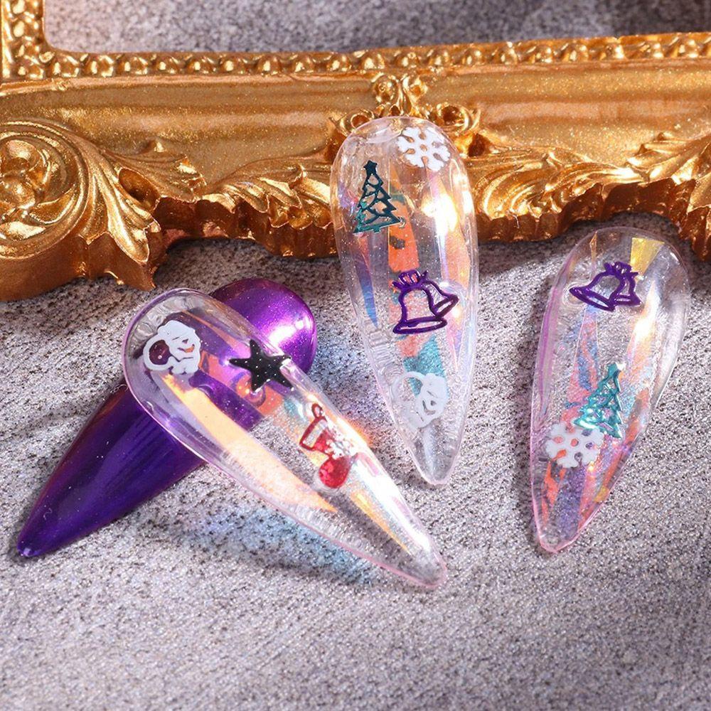 HS Hộp 6 Ngăn Đựng Hạt Kim Sa Lấp Lánh Tự Trang Trí Móng Tay