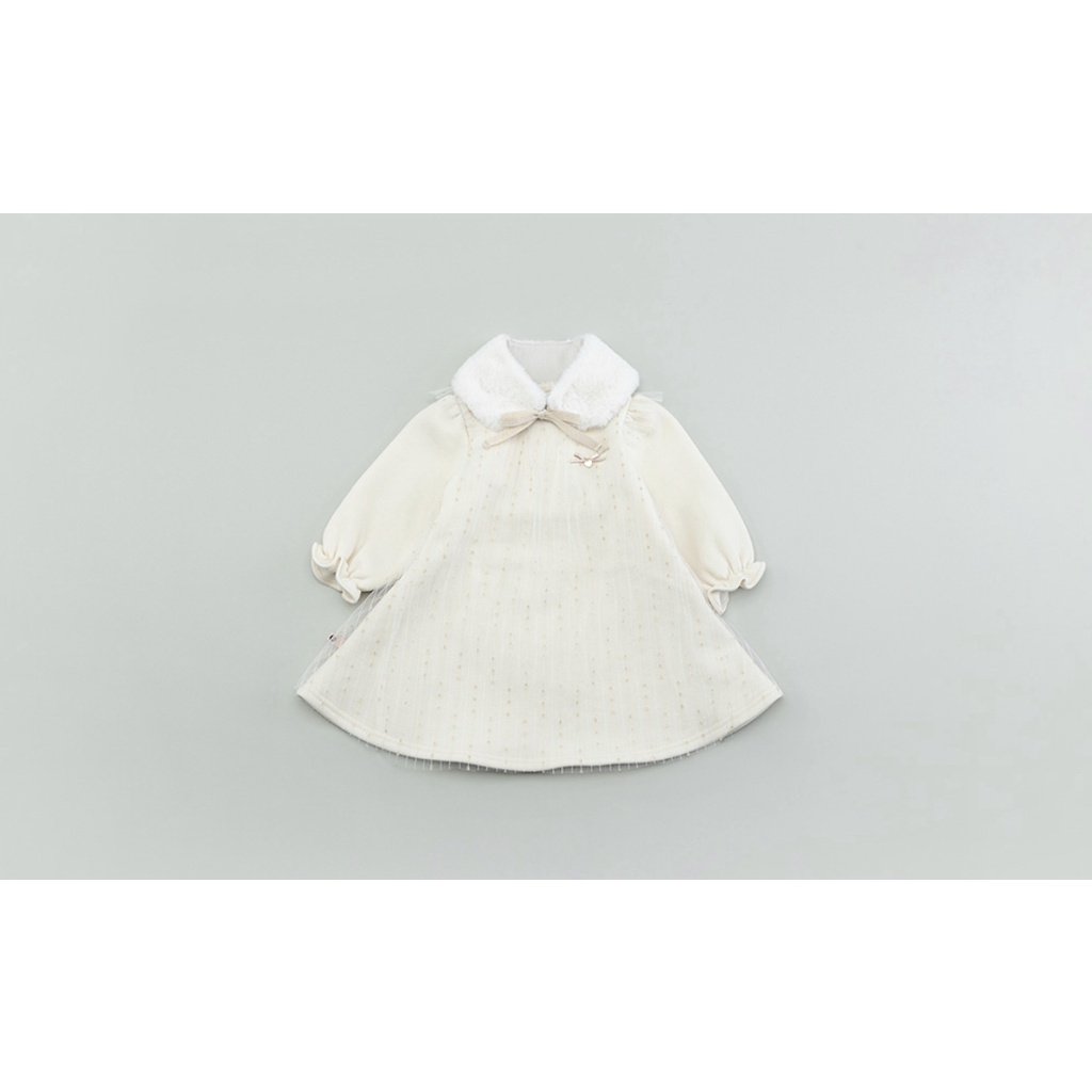 SET VÁY DARLING NỈ BÔNG, CỔ LÔNG MỀM CHO BÉ GÁI