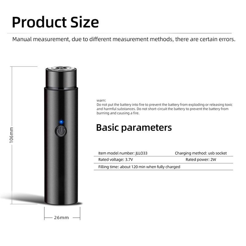 Dao Cạo Râu Chạy Điện Mini Lâu Trôi Kèm Sạc USB Tiện Dụng