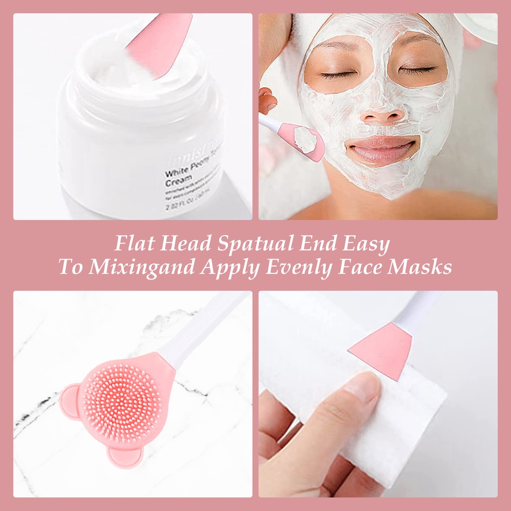 1 Cọ Silicone Mềm Hai Đầu Dùng Để Vệ Sinh Mặt Nạ Chăm Sóc Da Tiện Dụng