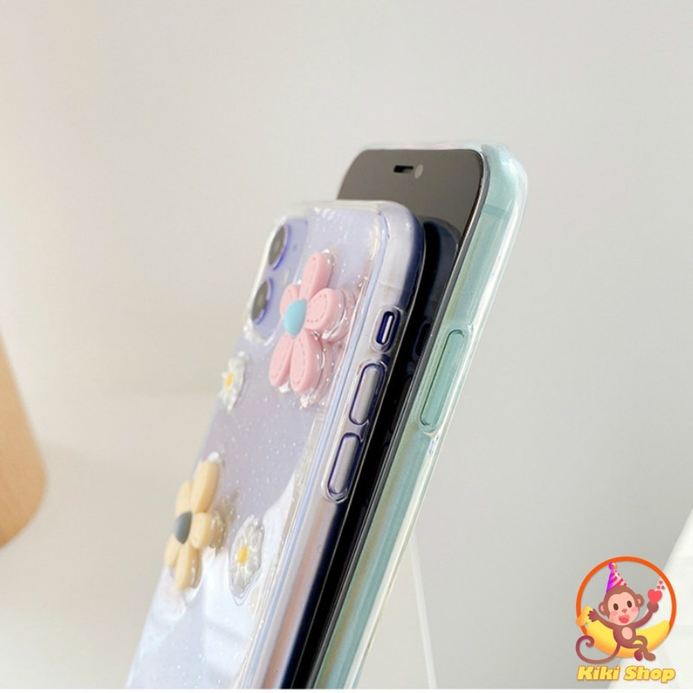 Ốp điện thoại silicon mềm trong siêu mỏng họa tiết hoa 3D cho IPhone 12 11 Pro Max X Xs Max XR 8 7 Plus