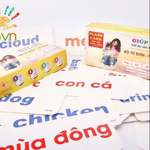 Bộ thẻ từ đơn từ ghép - tập đọc, luyện trí nhớ cho bé hiệu quả!!!