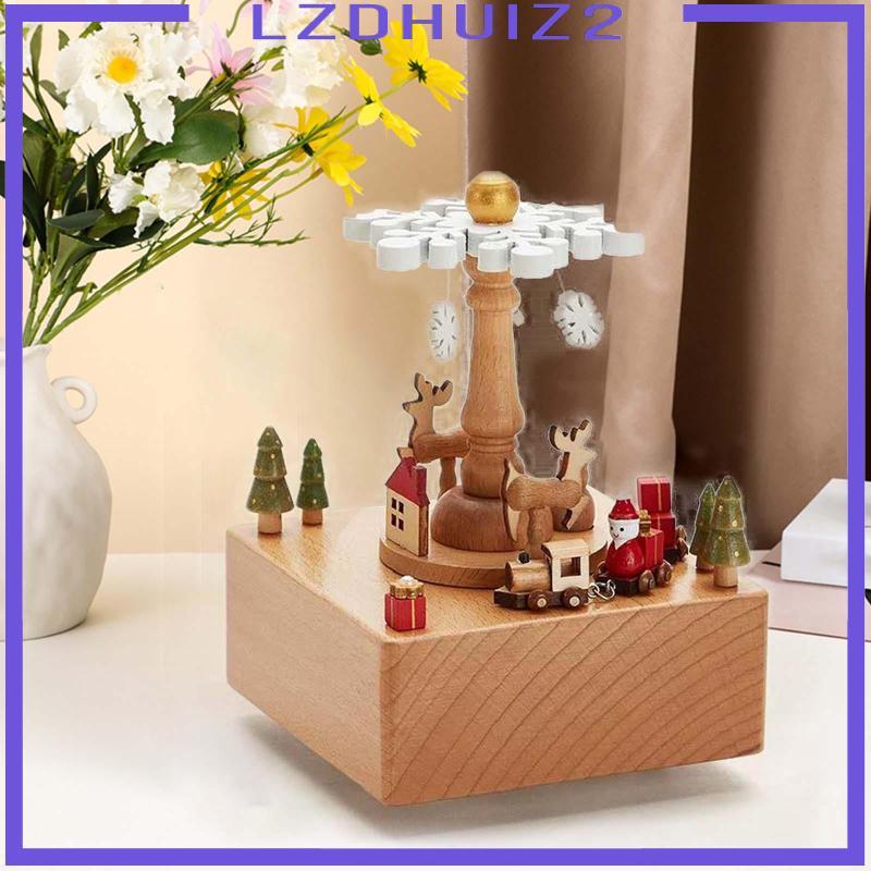 Hộp Nhạc Bằng Gỗ Chủ Đề Giáng Sinh Trang Trí Nhà Cửa