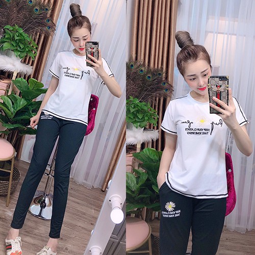 Đồ bộ nữ đẹp, đồ bộ mặc nhà cotton quần dài tay ngắn, chất thun mềm mại, co giãn tốt - Anquachi | BigBuy360 - bigbuy360.vn