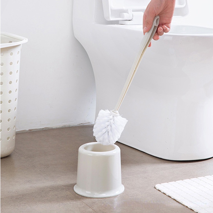 Bộ Bàn Chải Cọ Rửa Toilet Cán Dài Đầu Tròn Lông Mềm