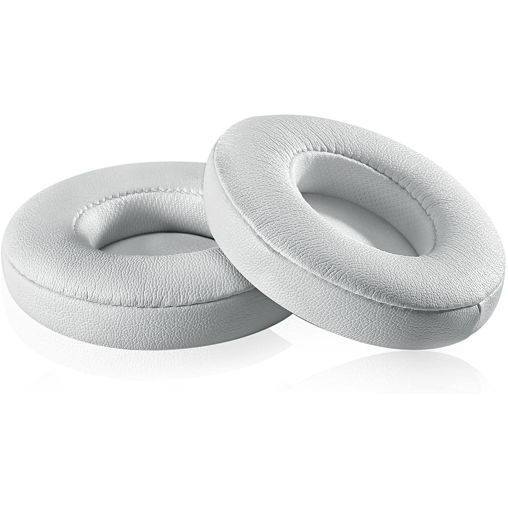 Solo 2/3 Wireless Earpads - Replacement Protein Leather & Memory Foam Ear Cushion Cover for Beats Solo2/3 Wireless On Ear by Dr. Dre Headphones ONLY (NOT FIT Solo 2 Wired) - White