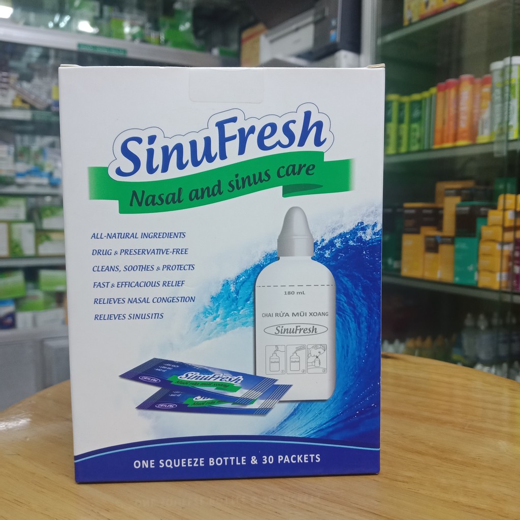 BÌNH RỬA MŨI SINUFRESH CÁT LINH KÈM 30 GÓI MUỐI