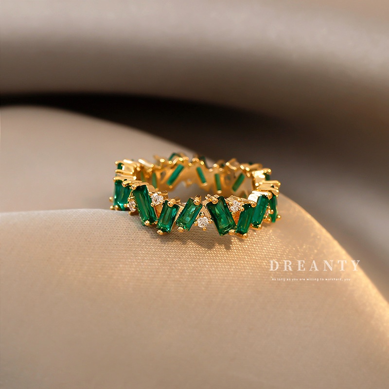 Nhẫn Mạ Vàng Đính Đá Zircon Phong Cách Retro Thời Trang