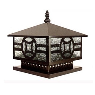 Đèn trụ cổng D250 đồng tiền tặng bóng led - 05B