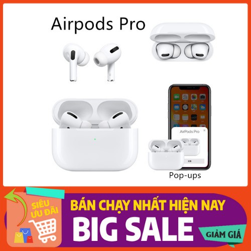 Tai nghe bluetooth giống Airpod Pro ,đổi tên,định vị, pin trâu, sạc không dây,dùng được cho cả androi và ios