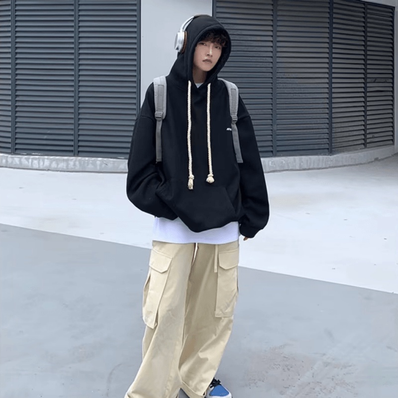 Áo hoodie Dáng Rộng In Chữ Phong Cách Hàn Quốc Thời Trang Chất Lượng Cao size M-5XL Cho Nam