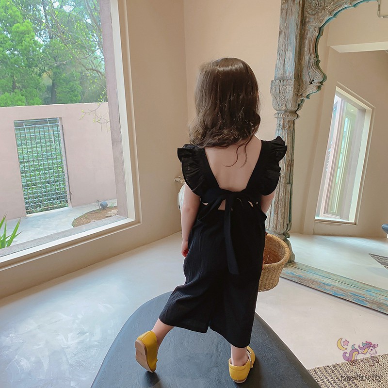 Jumpsuit Sát Nách Hở Lưng Kiểu Hàn Quốc Cho Bé Gái