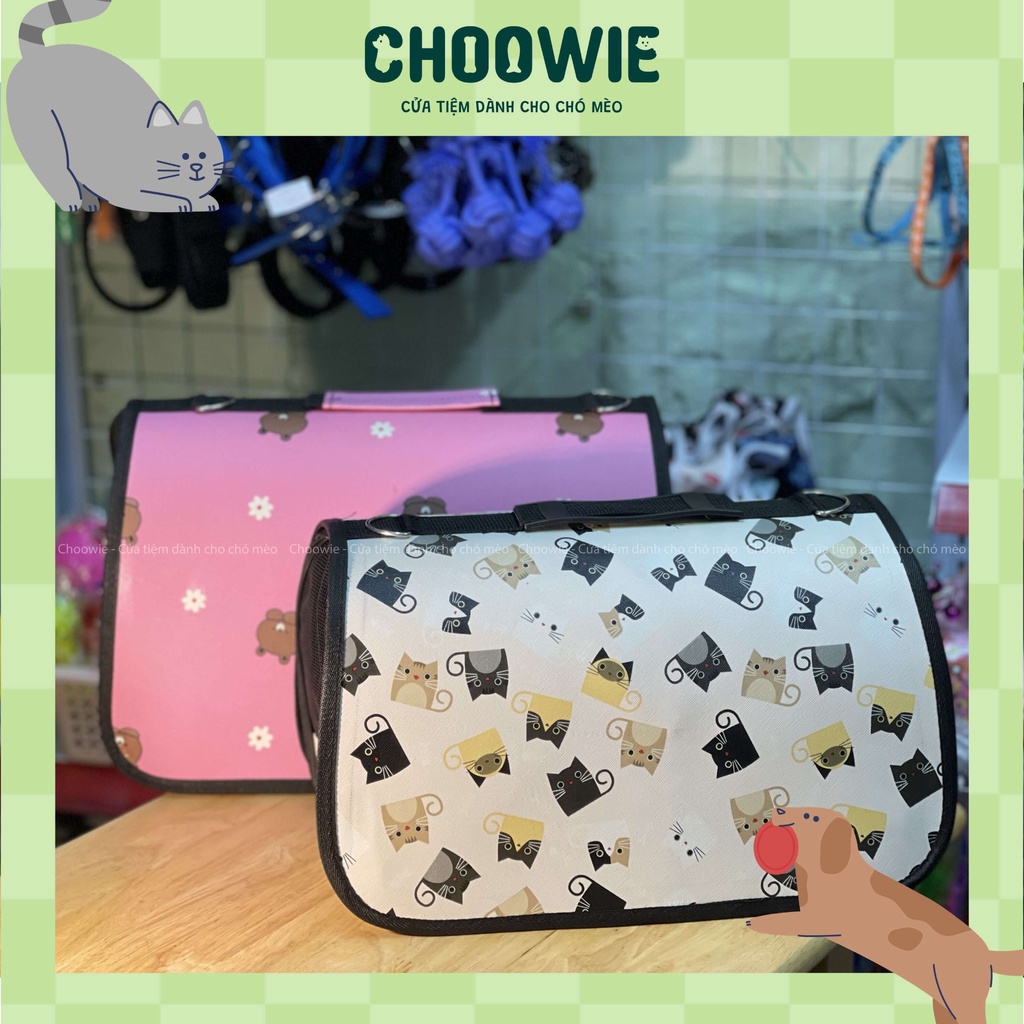 Túi vận chuyển họa tiết dành cho chó mèo - Kích thước 40*25*20 cm - Giao màu ngẫu nhiên - Choowie Pet Shop