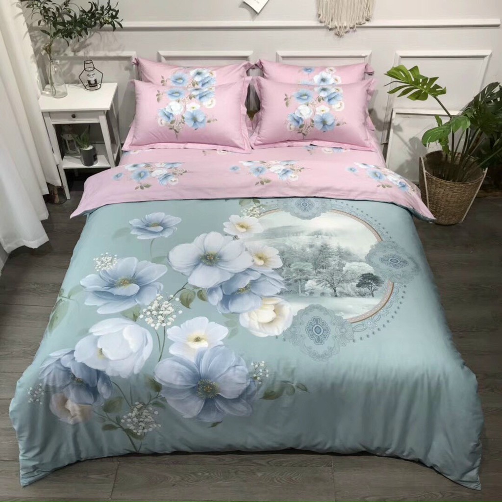 Bộ Drap Giường 100% Cotton Hoa Đính Cực Sang (inbox chọn hoạ tiết) 1Mx2M,1M2x2M,1M4x2M,1M6x2M,1M8x2M