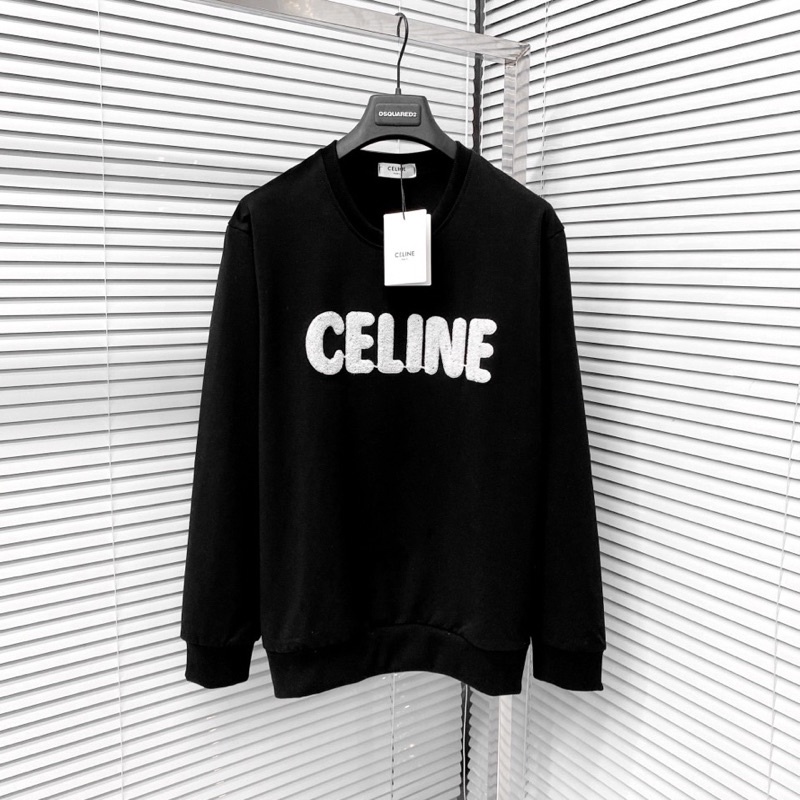 Áo nỉ sweater nam nữ thêu chữ C lông bông xù trước ngực vải dày dặn bo chun ống dáng đơn giản đẹp