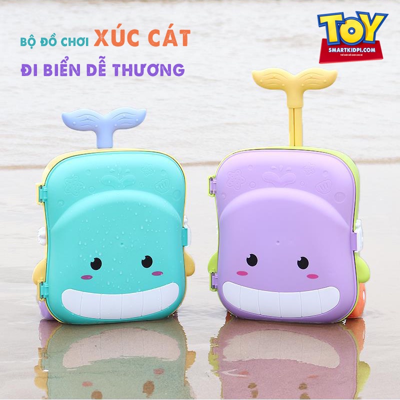 BỘ ĐỒ CHƠI VALI XÚC CÁT ĐI BIỂN HÌNH CÁ HEO VÔ CÙNG DỄ THƯƠNG