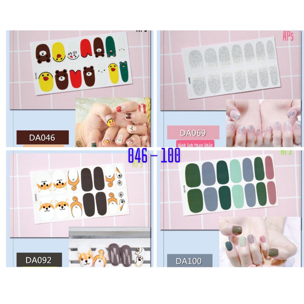 SET BỘ 14 STICKER GIẤY DÁN MÓNG TRANG TRÍ NAIL 3D SIÊU TIỆN DỤNG [DA046 - DA100]