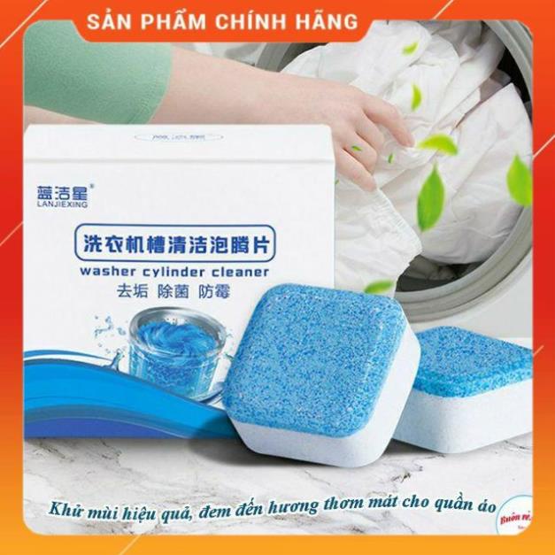 Hộp 12 Viên Vệ Sinh Tẩy Lồng Giặt Sạch Chất Cặn Bả, Khử Mùi, Diệt Khuẩn
