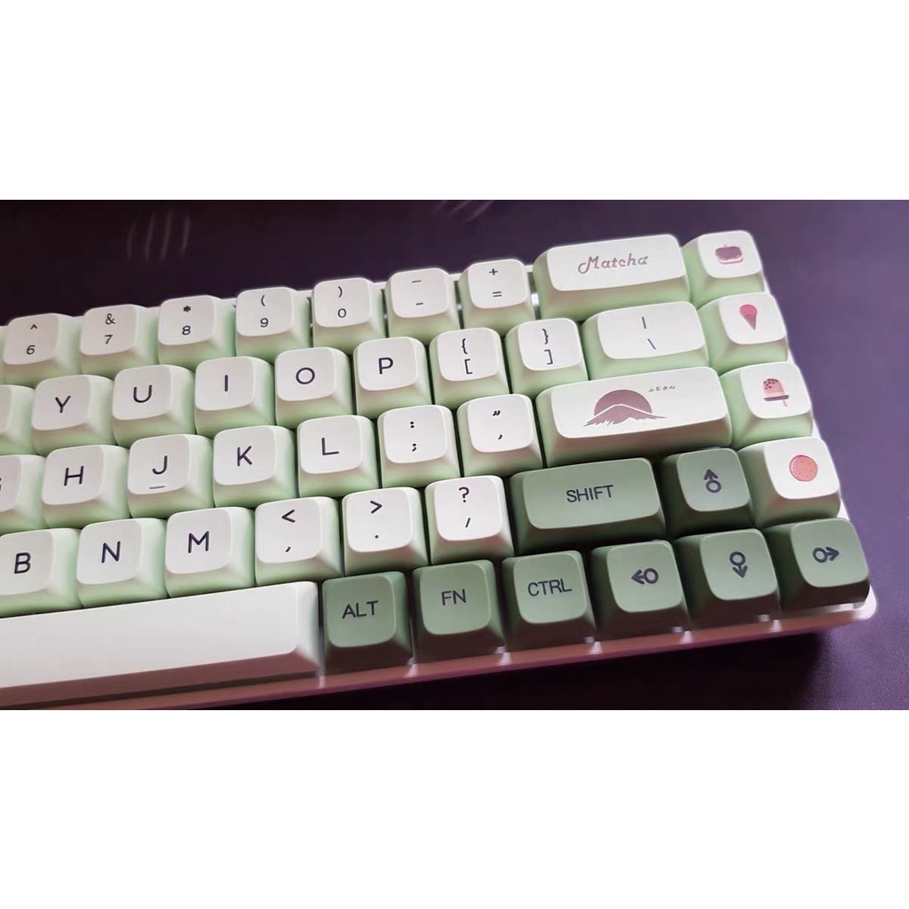 Keycap bàn phím phong cách đồ ăn siêu cute Dry Martini XDA cao độ PBT 124 phím