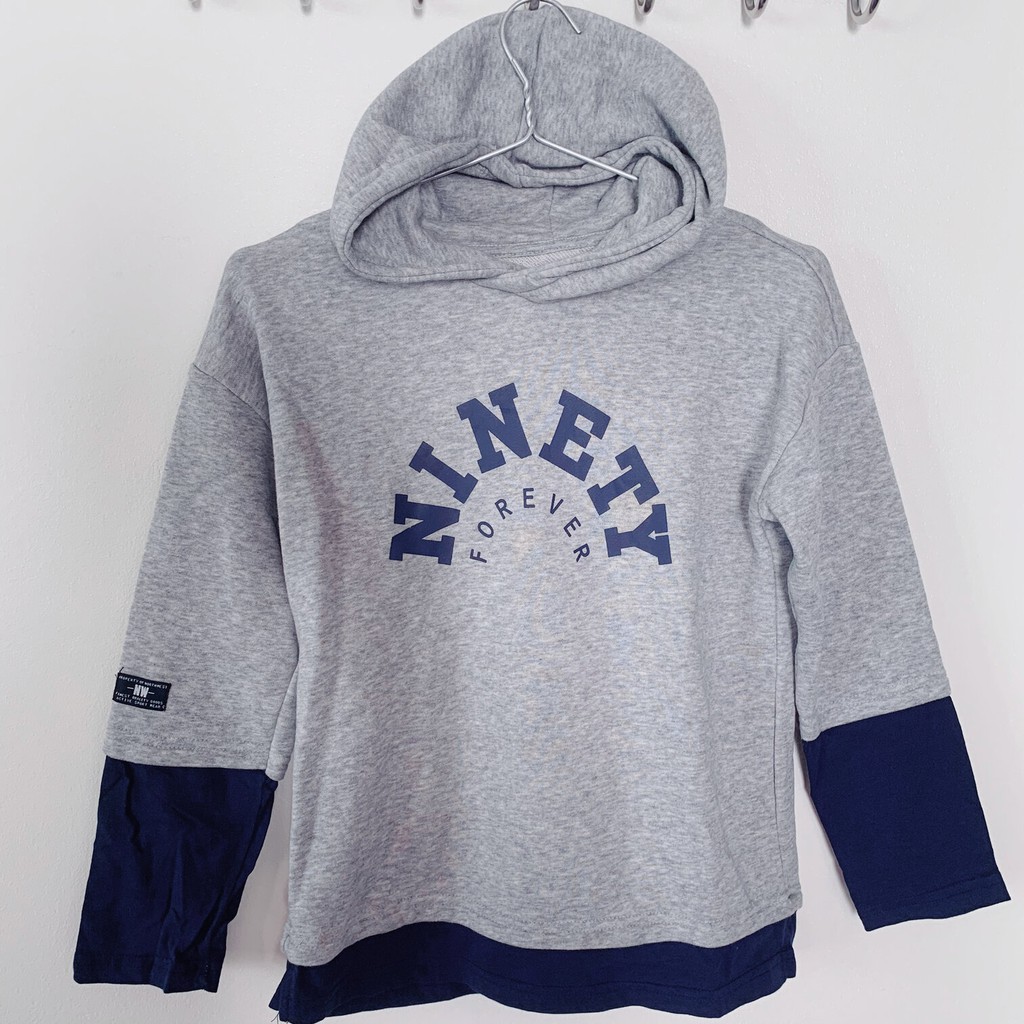 SALES - ÁO PHÔNG THỂ THAO BÉ TRAI – ZARA BOYS – LÔNG CHUỘT - SIZE 6 (116 CM) - COTTON – DÀI TAY - CO DÃN – KÍN CỔ – IN C