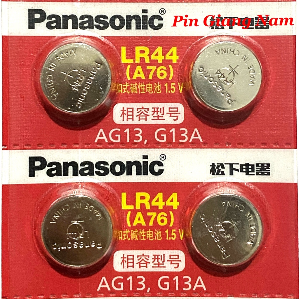 Pin LR44 A76 AG13 G13A Panasonic Alkaline 1.5V vỉ 10 viên