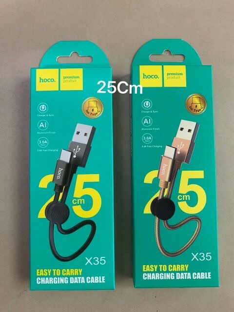 Cáp sạc nhanh 2.4A 25cm Hoco X35 cổng Type-C USB Chính hãng - Bảo hành 6 tháng