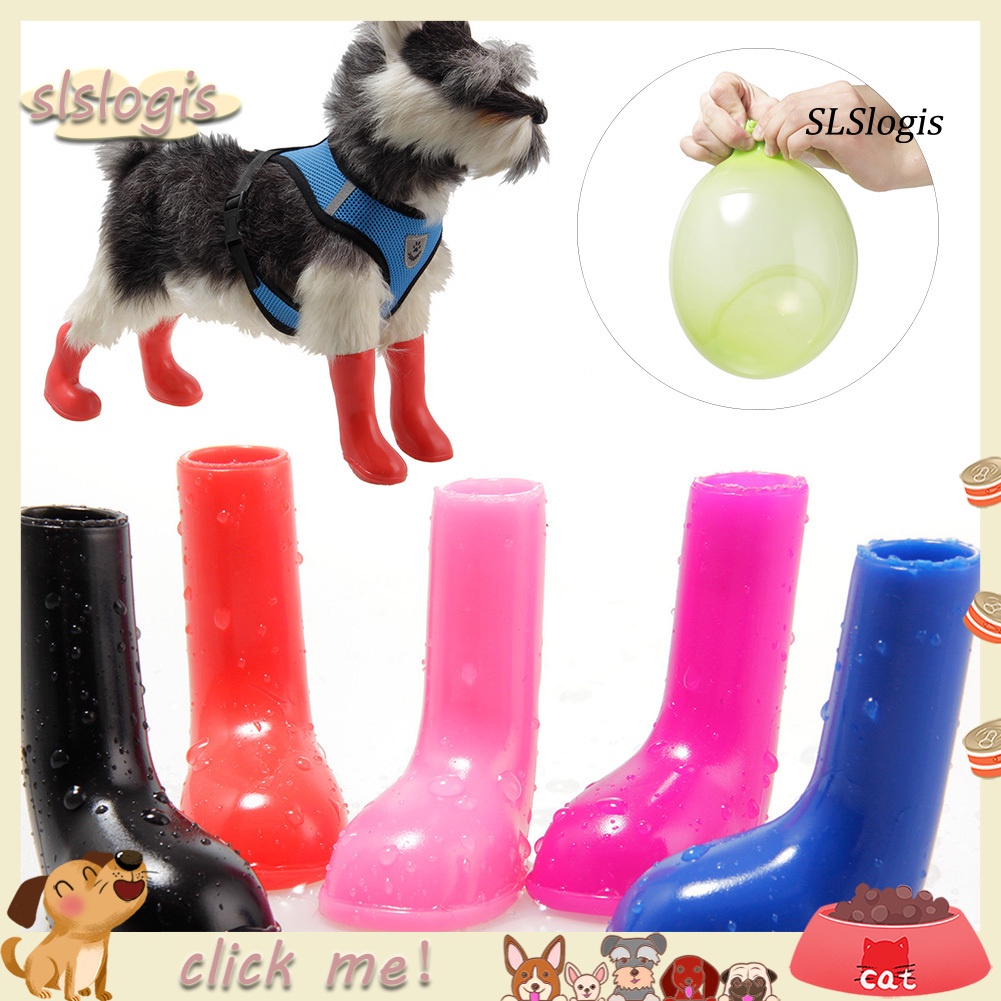 4 Giày bốt đi mưa bảo vệ chống thấm nước chống trượt tiện lợi dành cho thú cưng