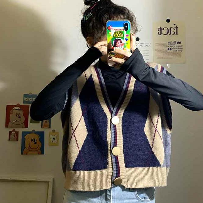 Korean fashion V-neck knitted cardigan women's jacket | BigBuy360 - bigbuy360.vn