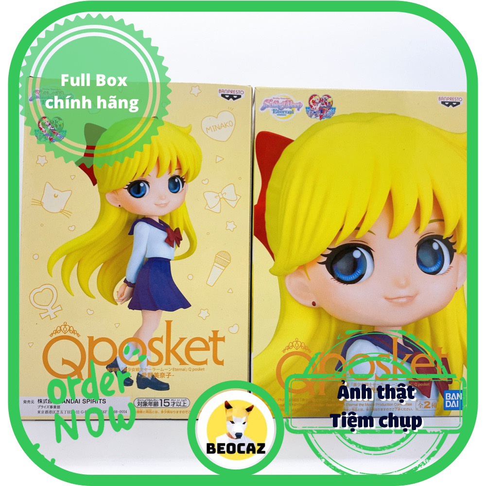 Mô hình Q Posket Sailor Venus Thủy Thủ Sao Kim Minako Aino dễ thương quà tặng Chính Hãng Banpresto Đồ chơi Beocaz