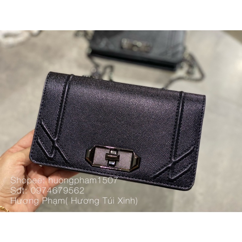 TÚI CNK KHOÁ XOAY DA CÁ ĐUỐI SIZE MINI [clutch-ví]